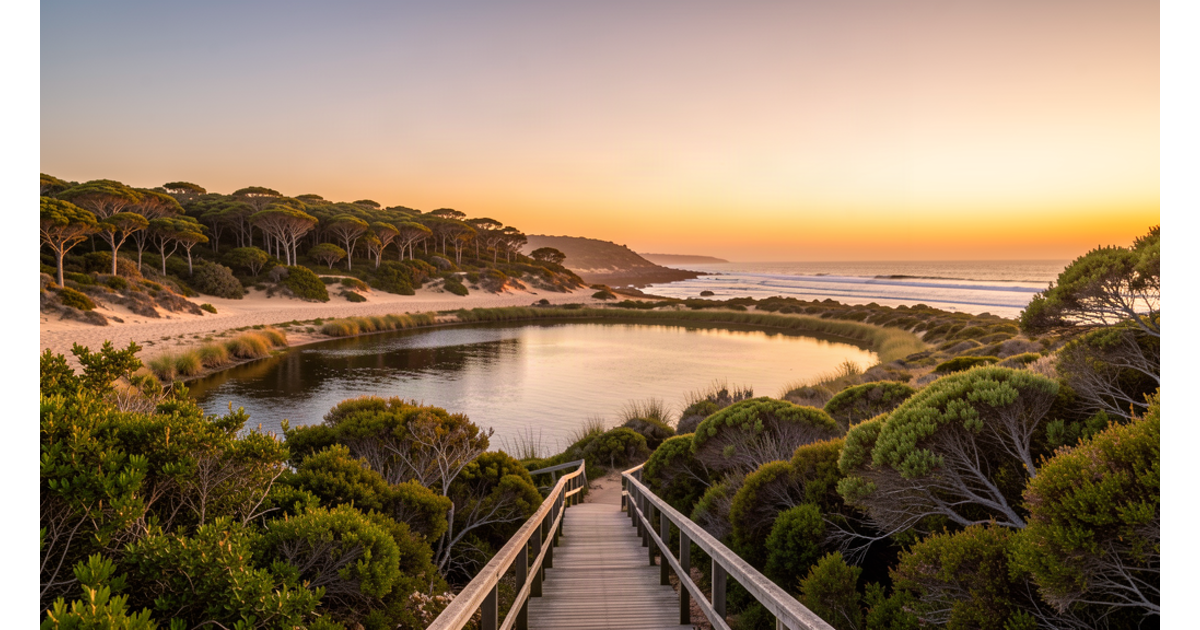 Wilderness lagoon and beach on the Garden Route